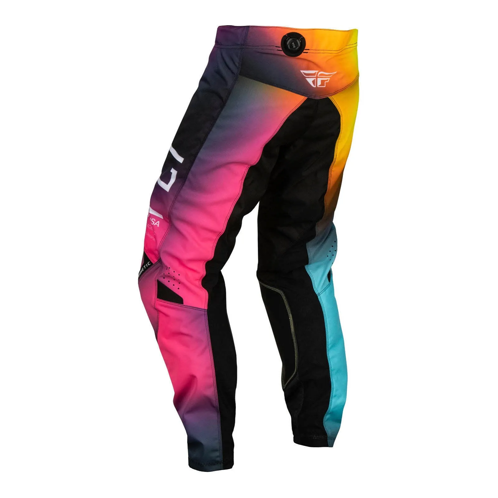 Fly Racing 2024 Youth Kinetic Pants - Fuscia / Electric Blue / Hi-Vis