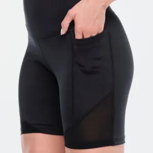 Funscape High Waisted Biker Shorts With Mesh