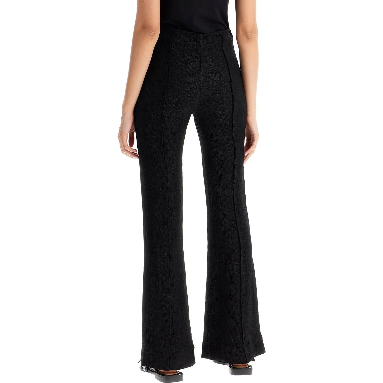 Ganni flared viscose trousers for women