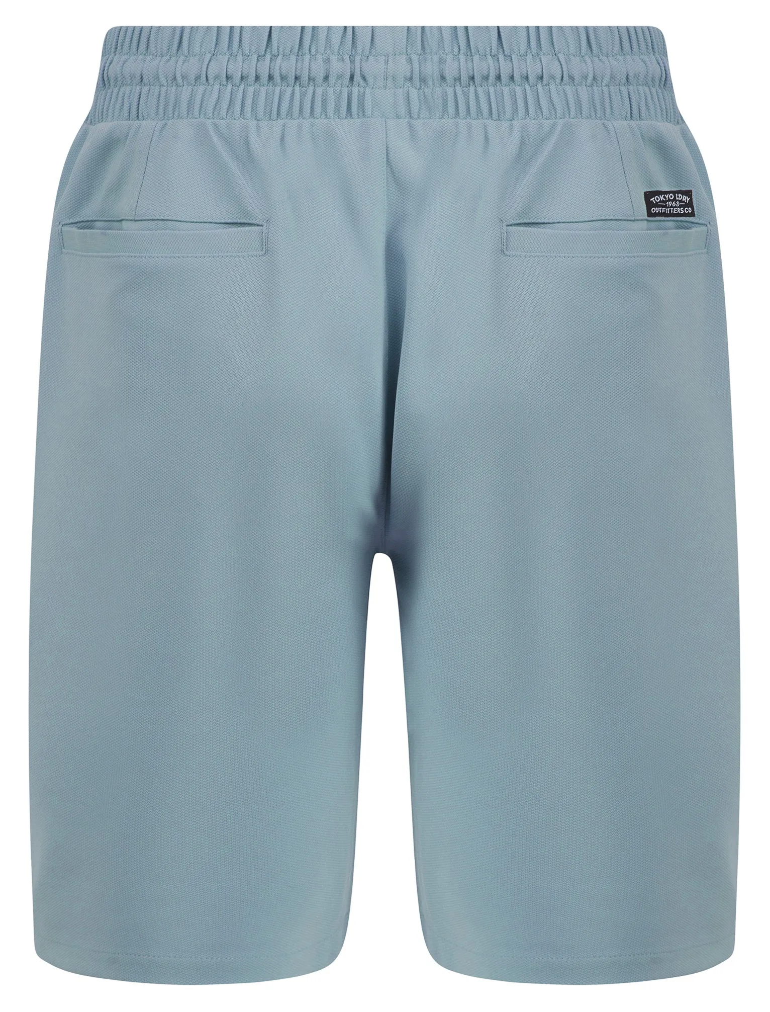 Gelato Stretch Fabric Jogger Shorts in Dusty Blue - Tokyo Laundry