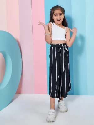 Girls Pure Cotton Crop Top With Trousers - PS Peaches