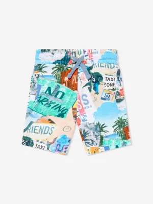 Guess Boys Photo Collage Shorts in Multicolour