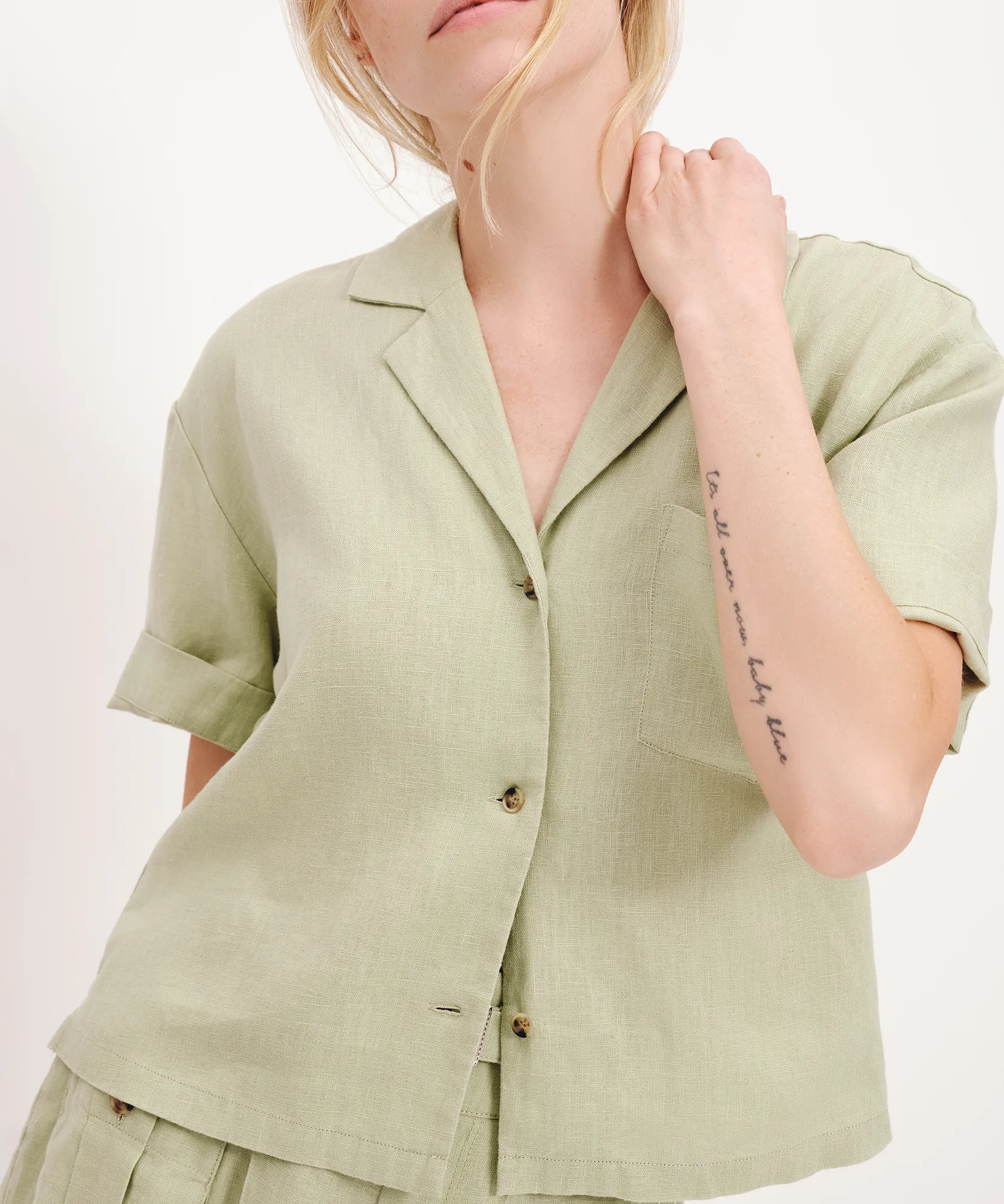 Heavyweight Linen Camp Shirt - Morning Mist