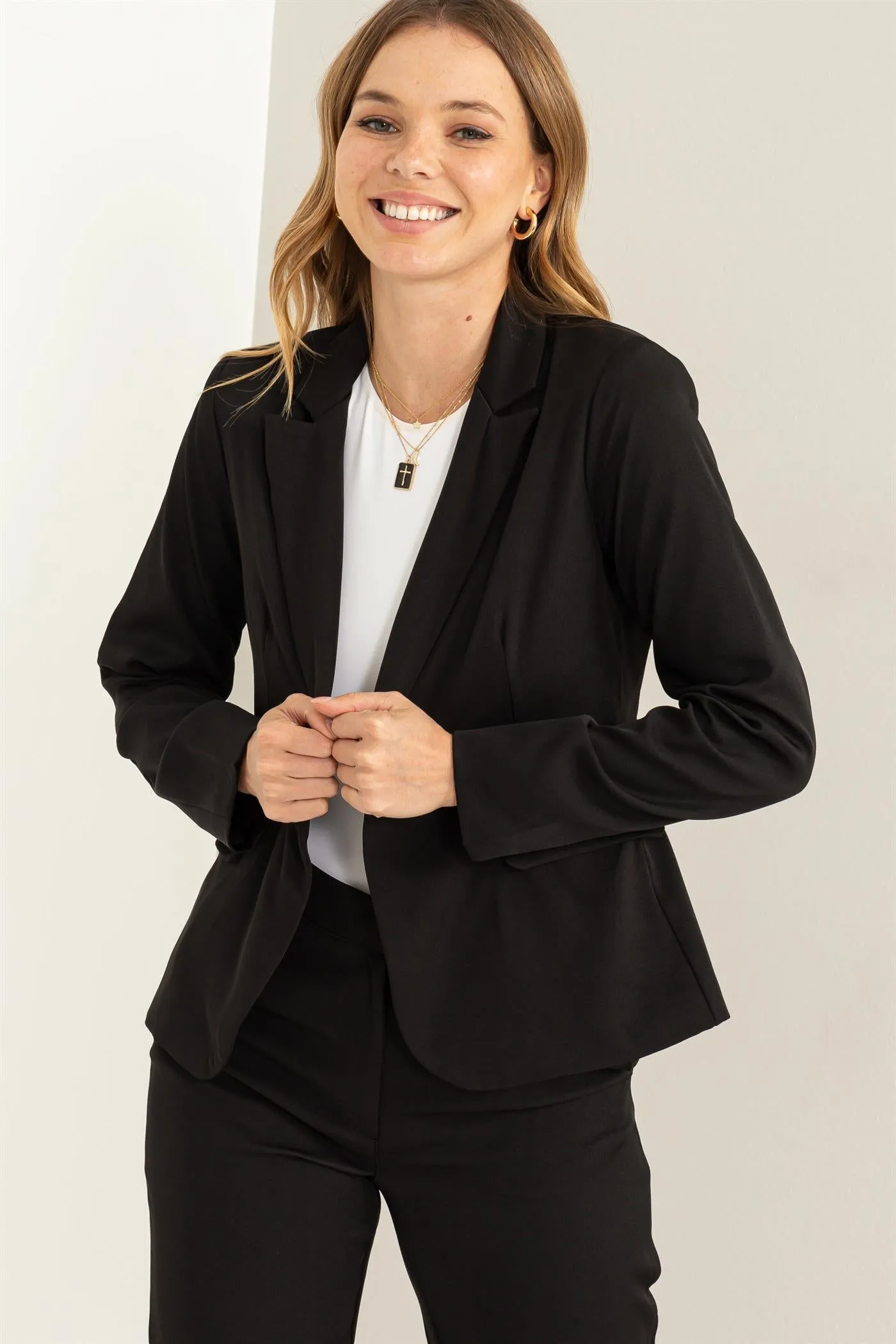 HF23E961-Classic Single-button Blazer