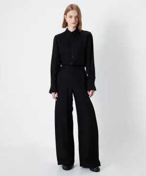 Ipekyol Jacquard Wide Leg Fit Trousers Black