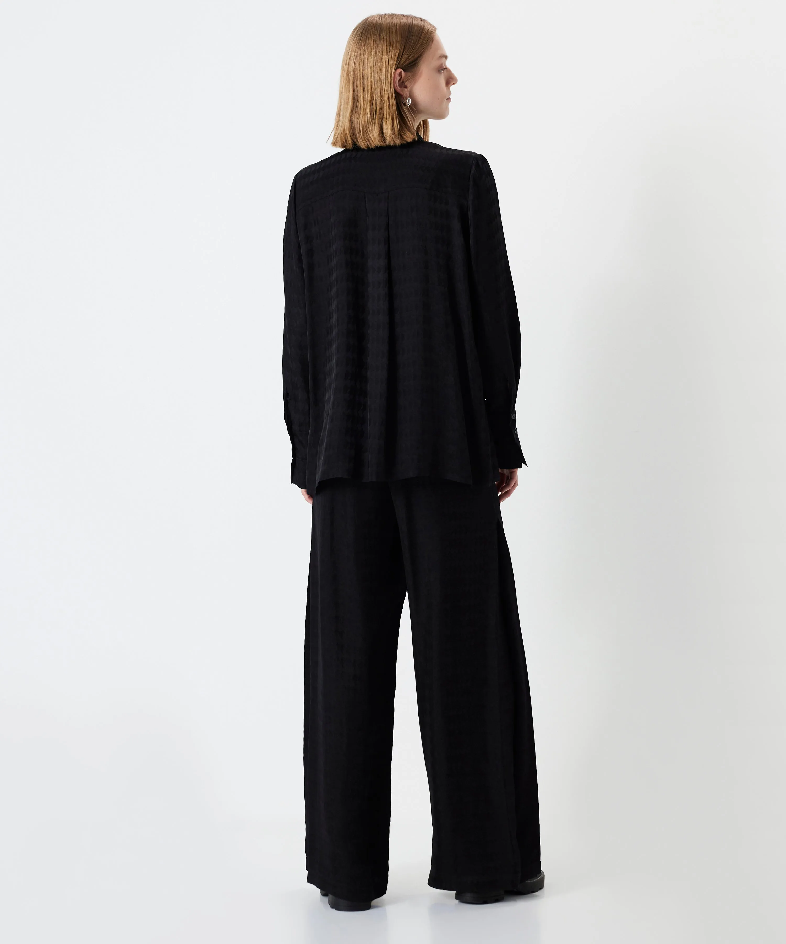 Ipekyol Jacquard Wide Leg Fit Trousers Black