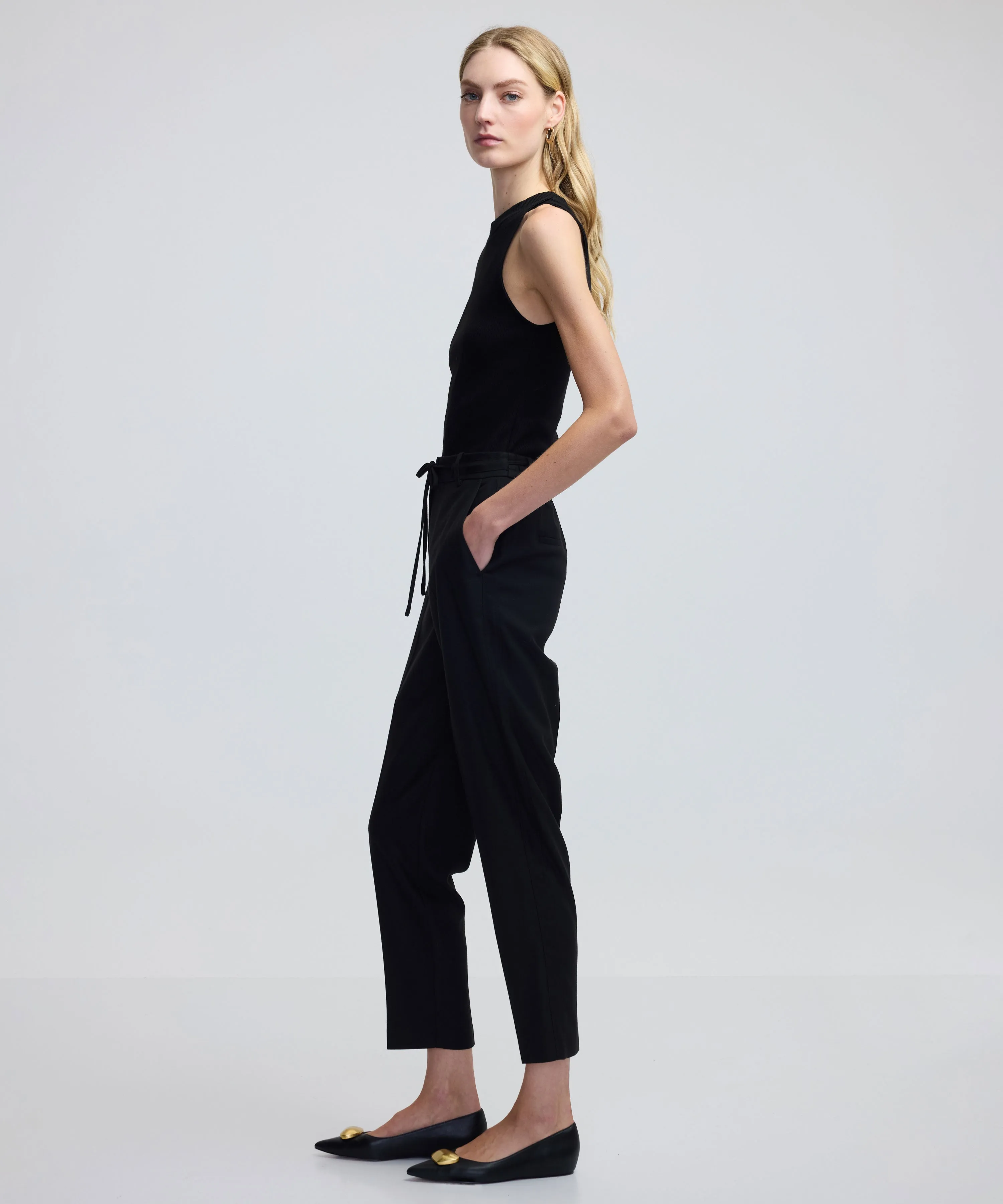 Ipekyol Thin Belted Drapey Fit Trousers Black