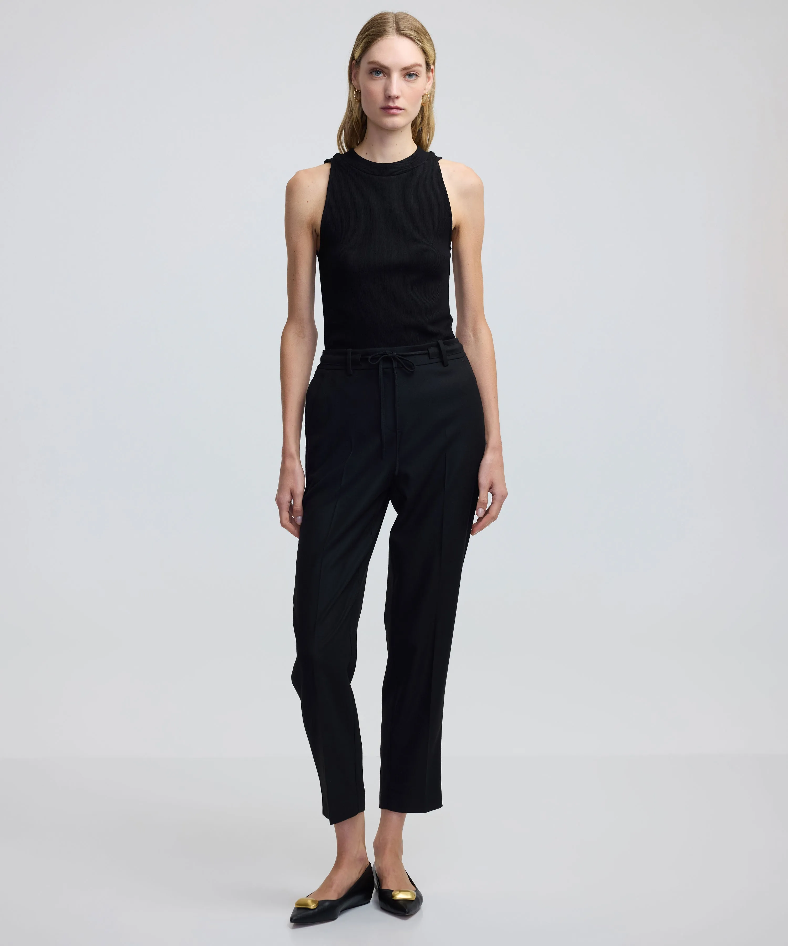 Ipekyol Thin Belted Drapey Fit Trousers Black