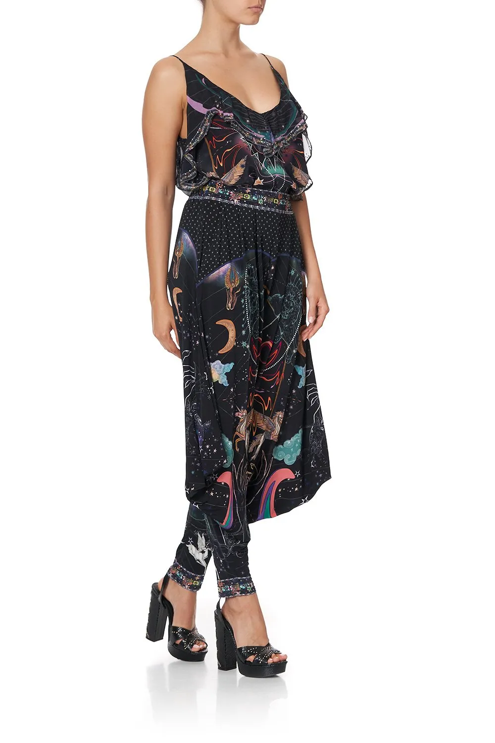 JERSEY DRAPE PANT WITH POCKET MIDNIGHT MOON HOUSE