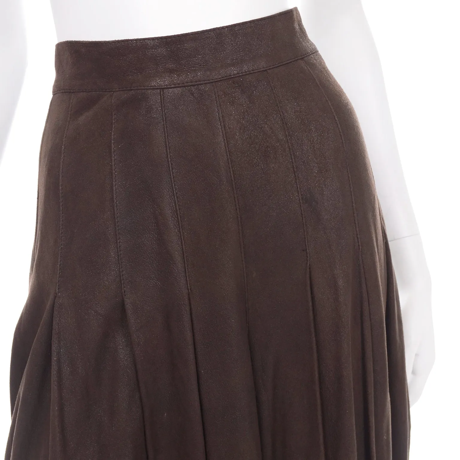 Krizia Brown Sheepskin Suede Wide Leg 1980's Vintage Culottes or Gauchos