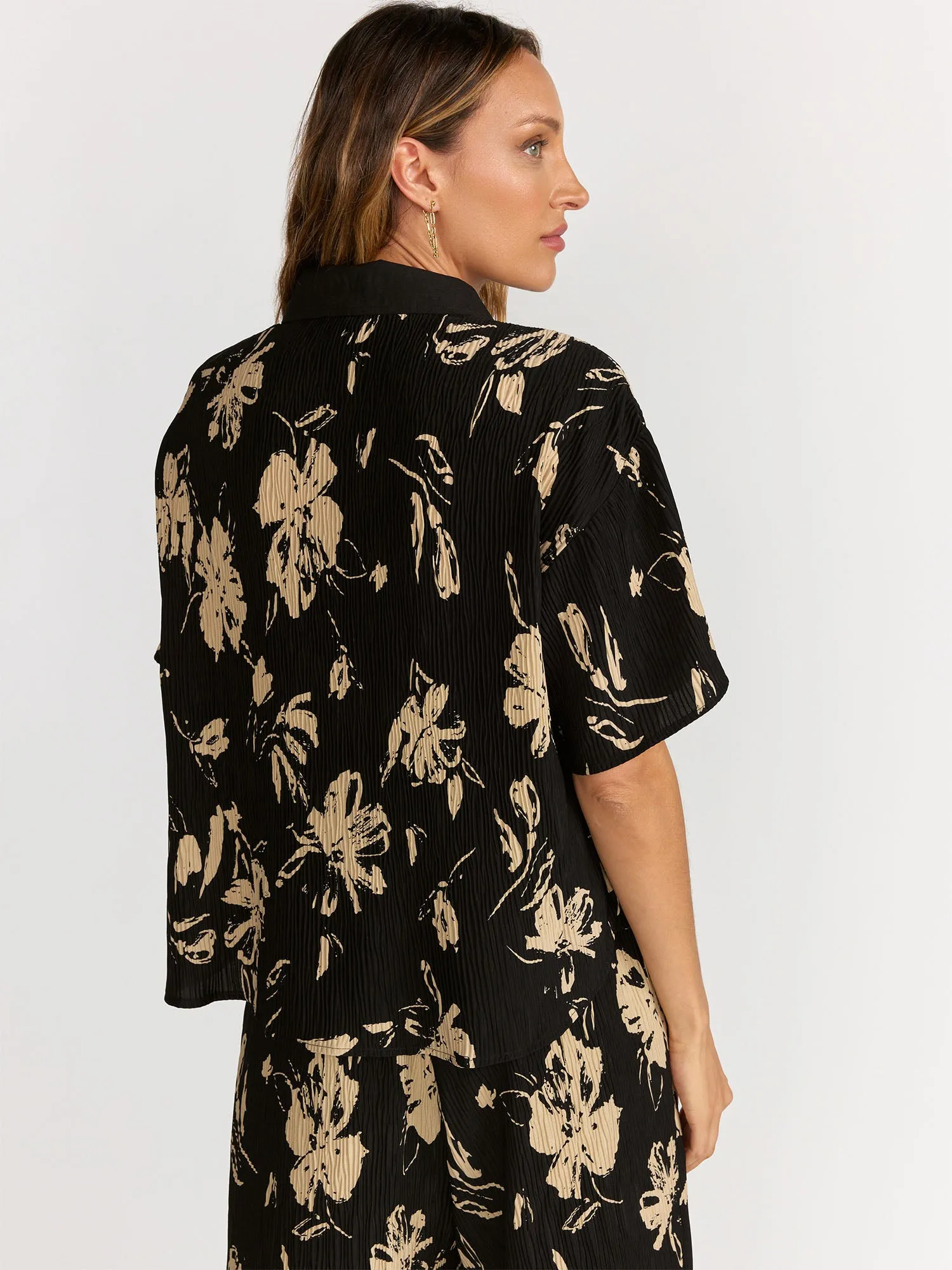 Lena Floral Printed Shirred Button-Front Shirt - Brands We Love