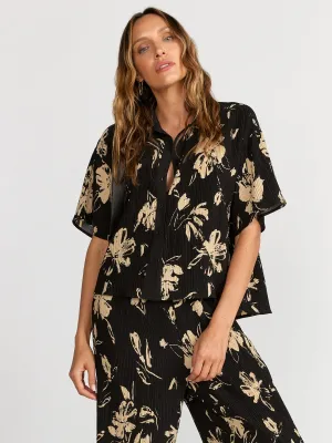 Lena Floral Printed Shirred Button-Front Shirt - Brands We Love