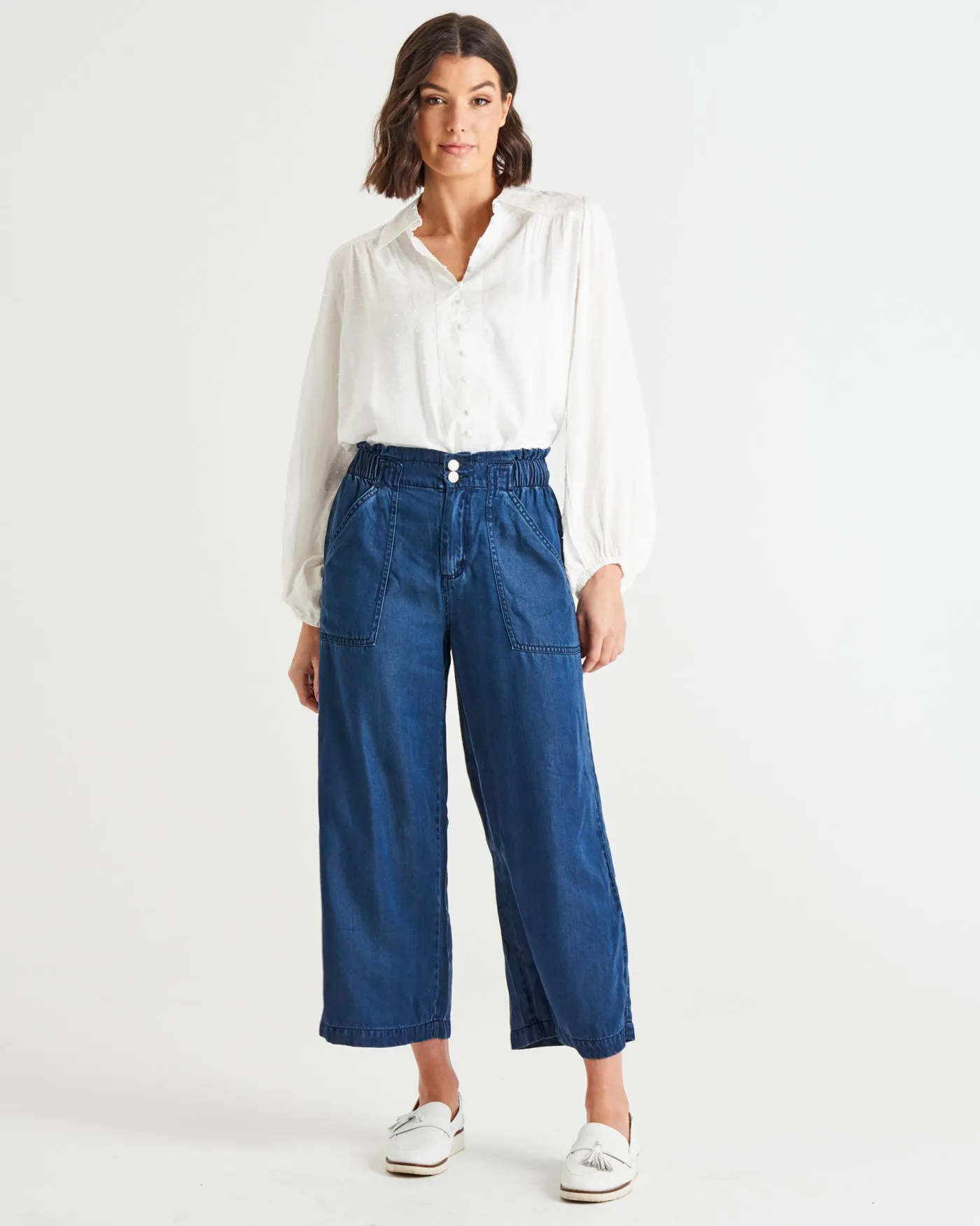 LEXTON WIDE LEG PANT - DARK RINSE