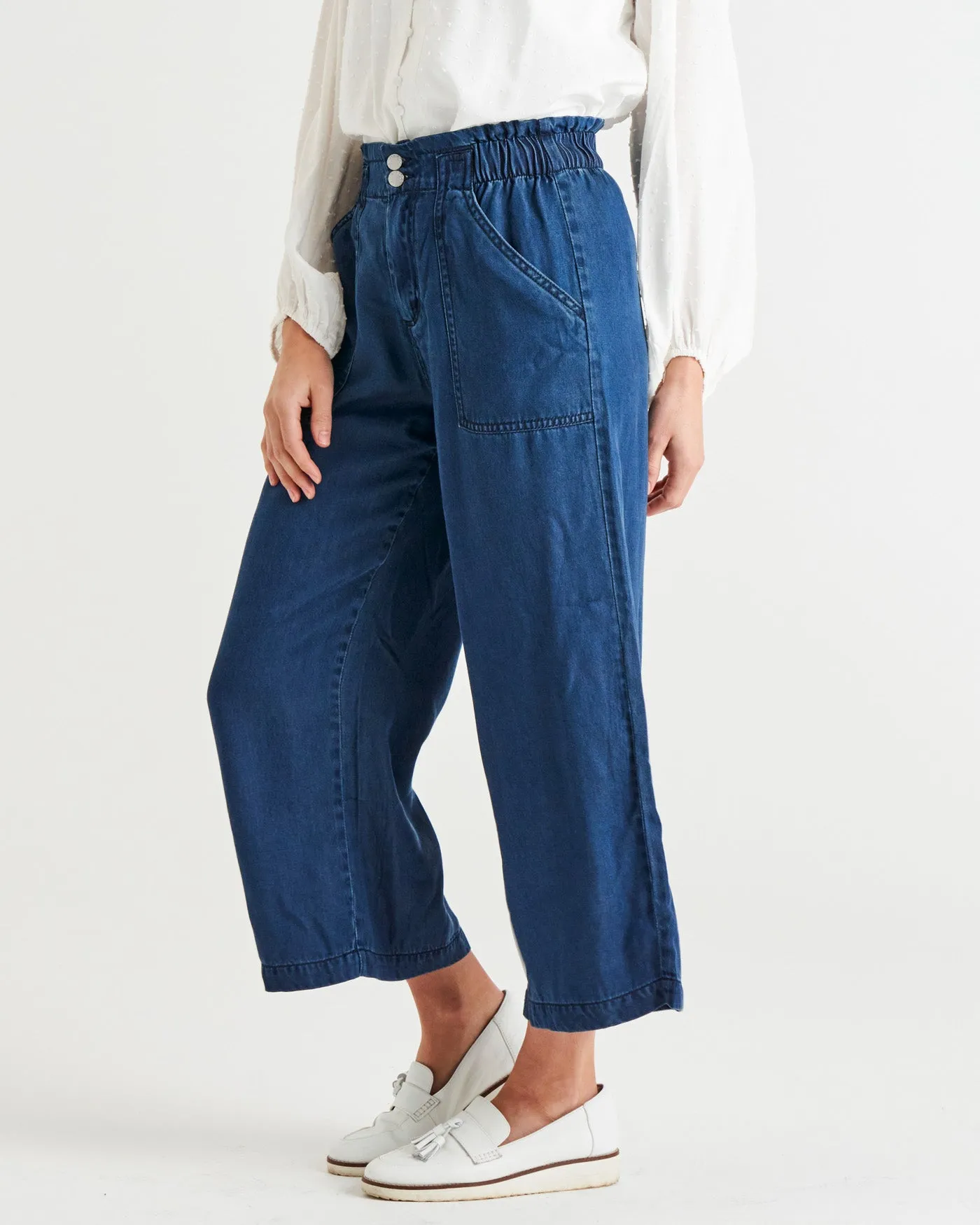 LEXTON WIDE LEG PANT - DARK RINSE