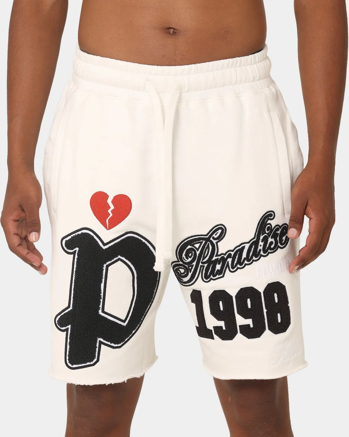 Loiter Paradise Fleece Shorts White