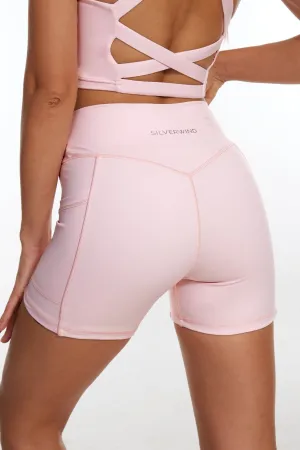 LuxeCool High-waisted Shorts - Crystal Pink