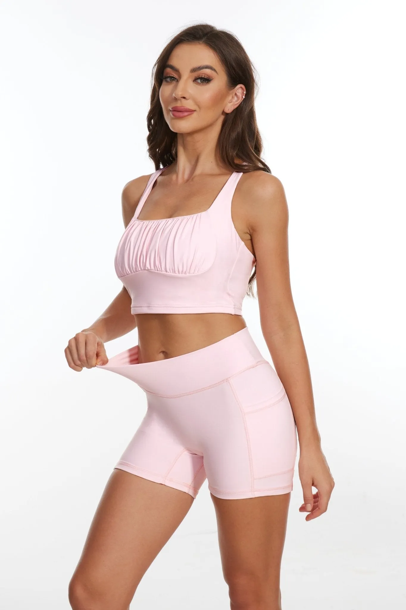 LuxeCool High-waisted Shorts - Crystal Pink