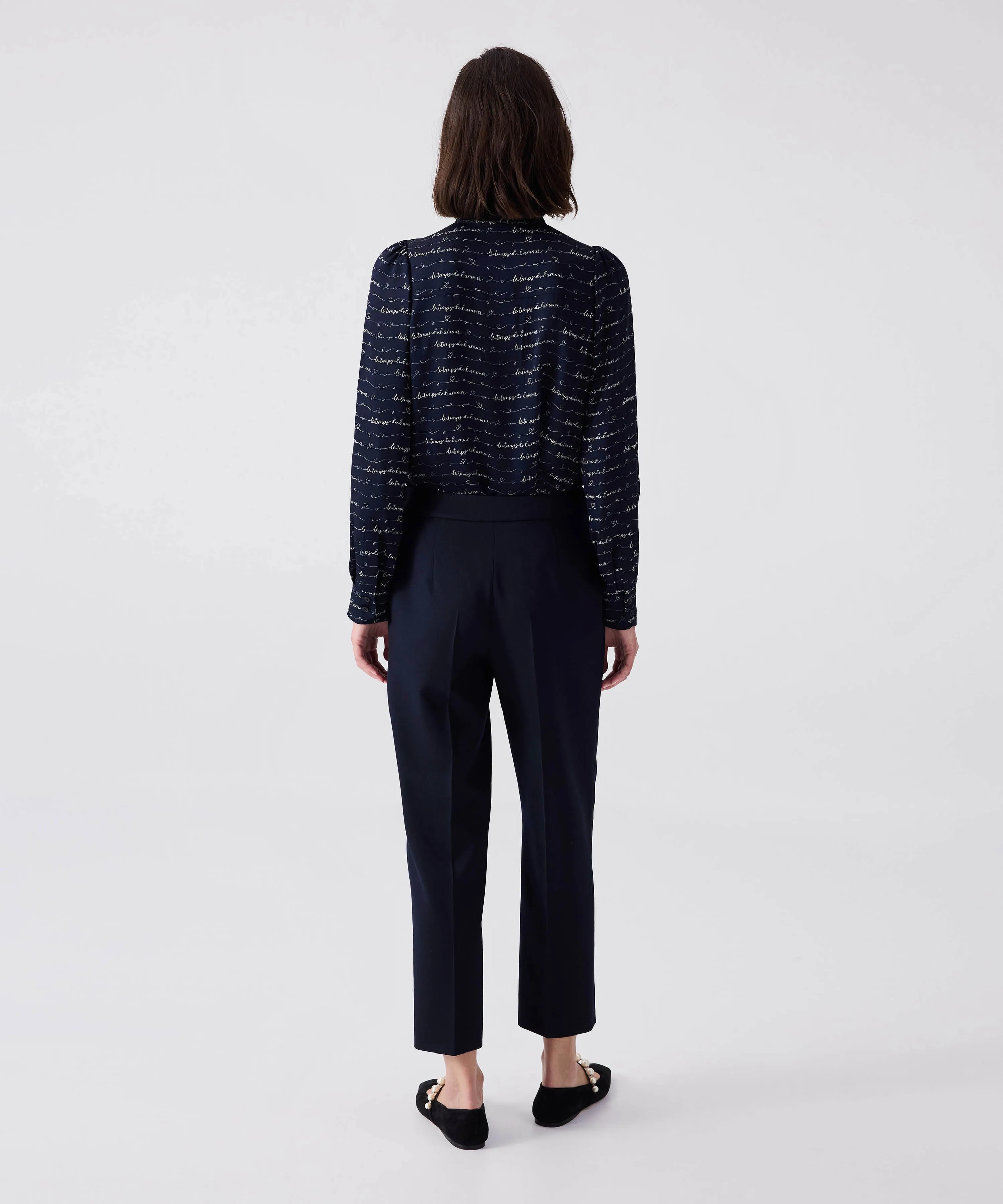 Machka Cigarette Fit Trousers Navy