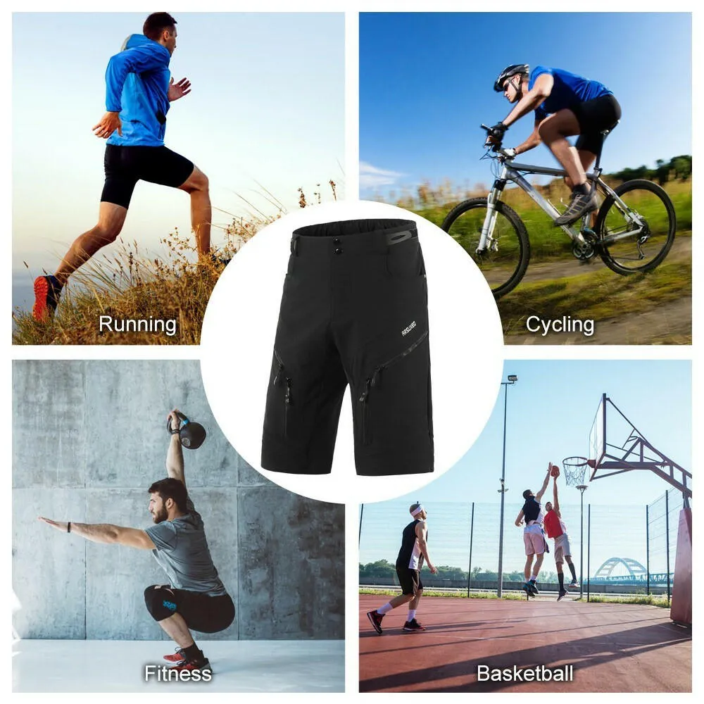 Men Cycling Shorts Quick Drying Breathable Outdoor Sports Running Bike Riding Casual Shorts with 6 Pockets