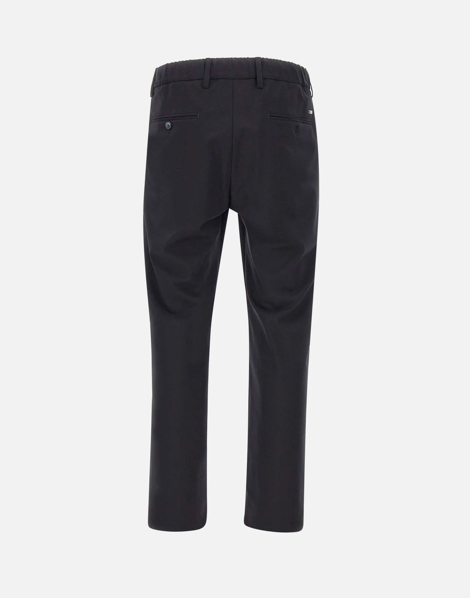 Men's Blue Crepe Trousers with Drawstring