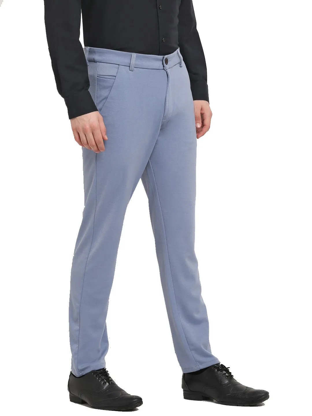 Men's Grey 4-Way Lycra Tapered Fit Trousers ( FGP 269Grey ) - Jainish