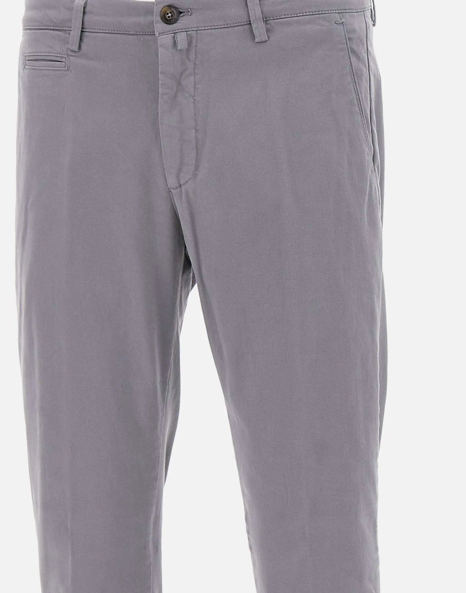 Men's Grey Stretch Cotton Trousers