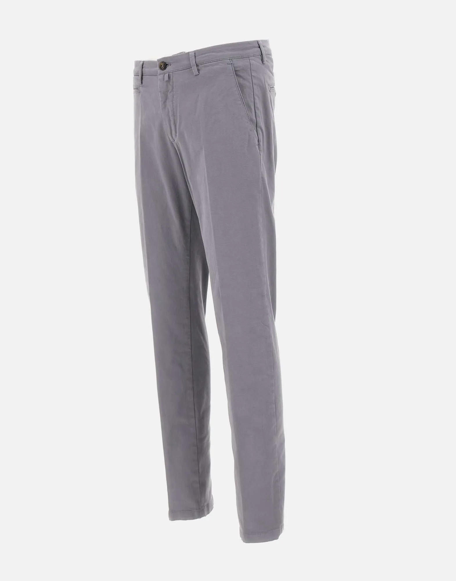 Men's Grey Stretch Cotton Trousers