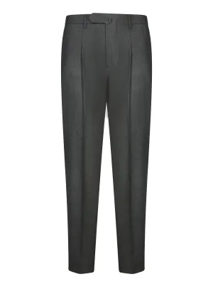 Mid Grey Stretch Wool Trousers