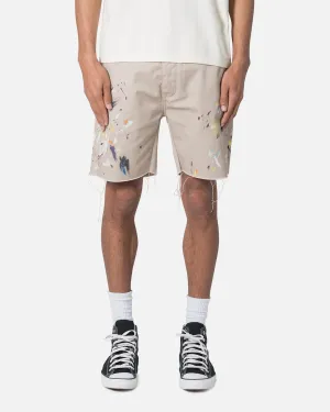 MNML Paint Twill Shorts Khaki