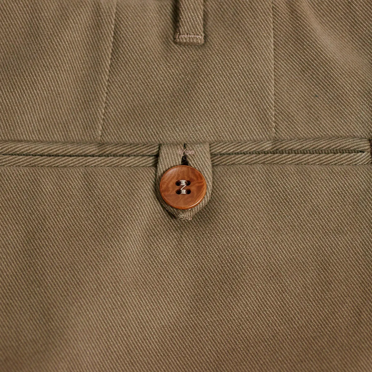 Mocha cotton twill trousers