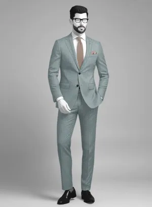 Napolean Stretch Gray Blue Wool Suit