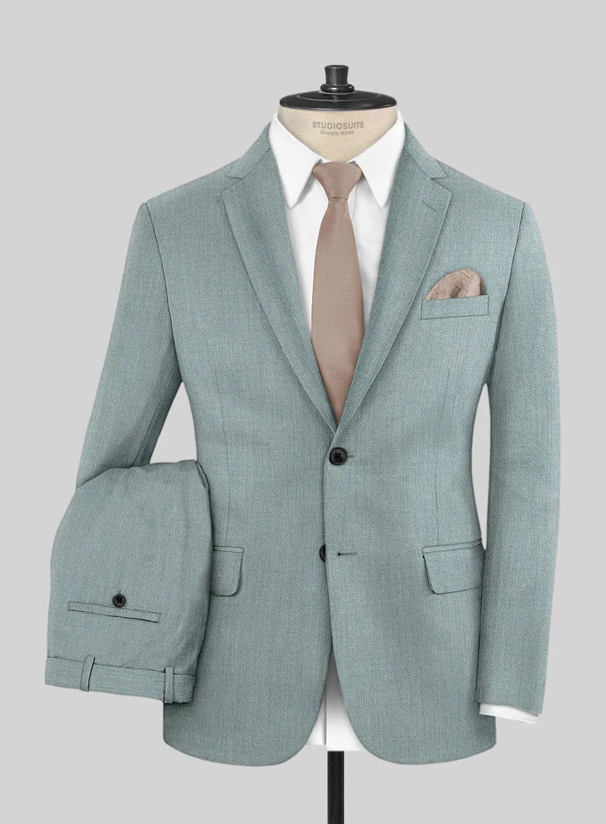 Napolean Stretch Gray Blue Wool Suit