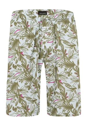 Night And Day Drawstring Cotton Shorts | Bold Botanic Print 75117-2964