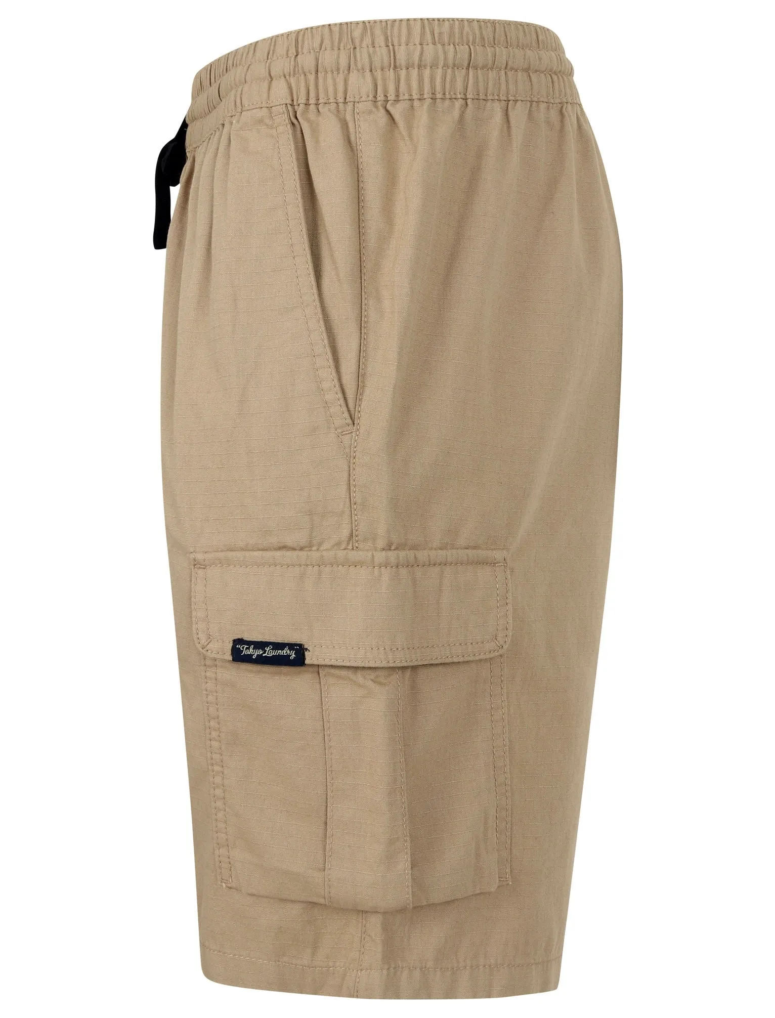 Padua Ripstop Cotton Cargo Shorts in Chinchilla Stone - Tokyo Laundry