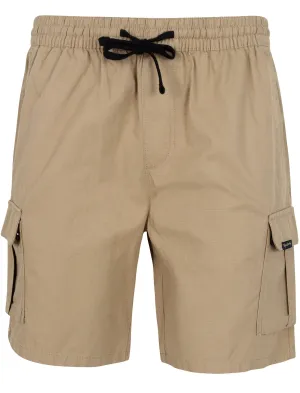 Padua Ripstop Cotton Cargo Shorts in Chinchilla Stone - Tokyo Laundry