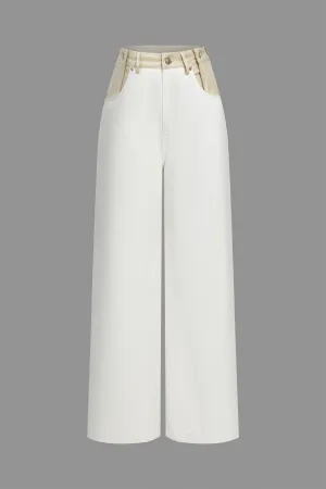 Patchwork Wide Leg Trousers