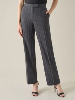 Pinstripe Fly Front Trousers