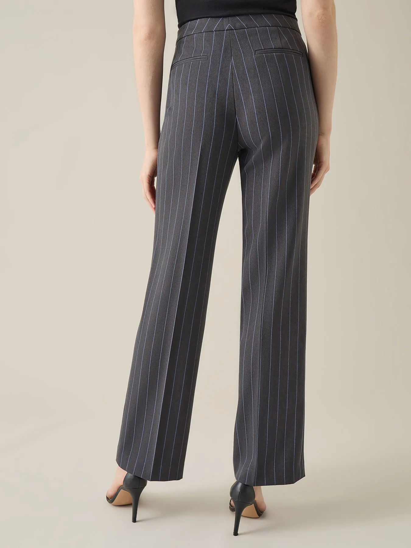 Pinstripe Fly Front Trousers