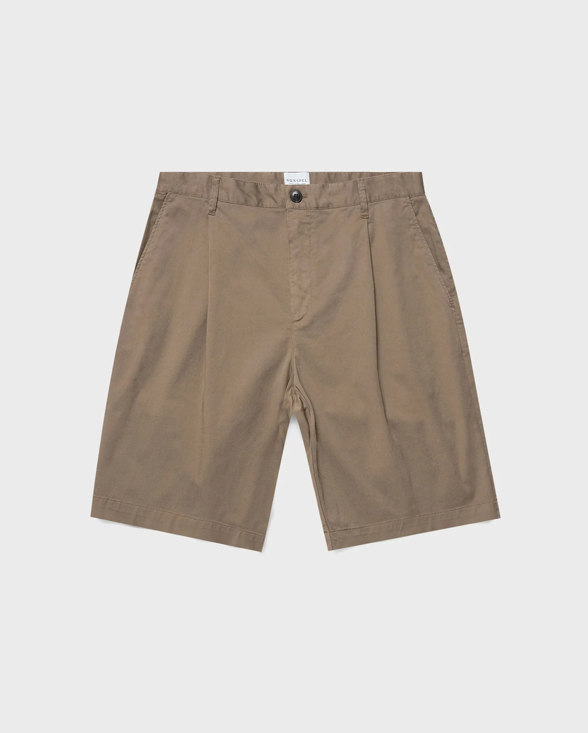 PLEATED TWILL SHORT / DARK STONE