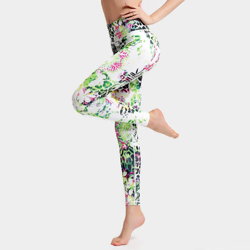 Printed yoga pants sports tights quick-drying ladies fitness pants