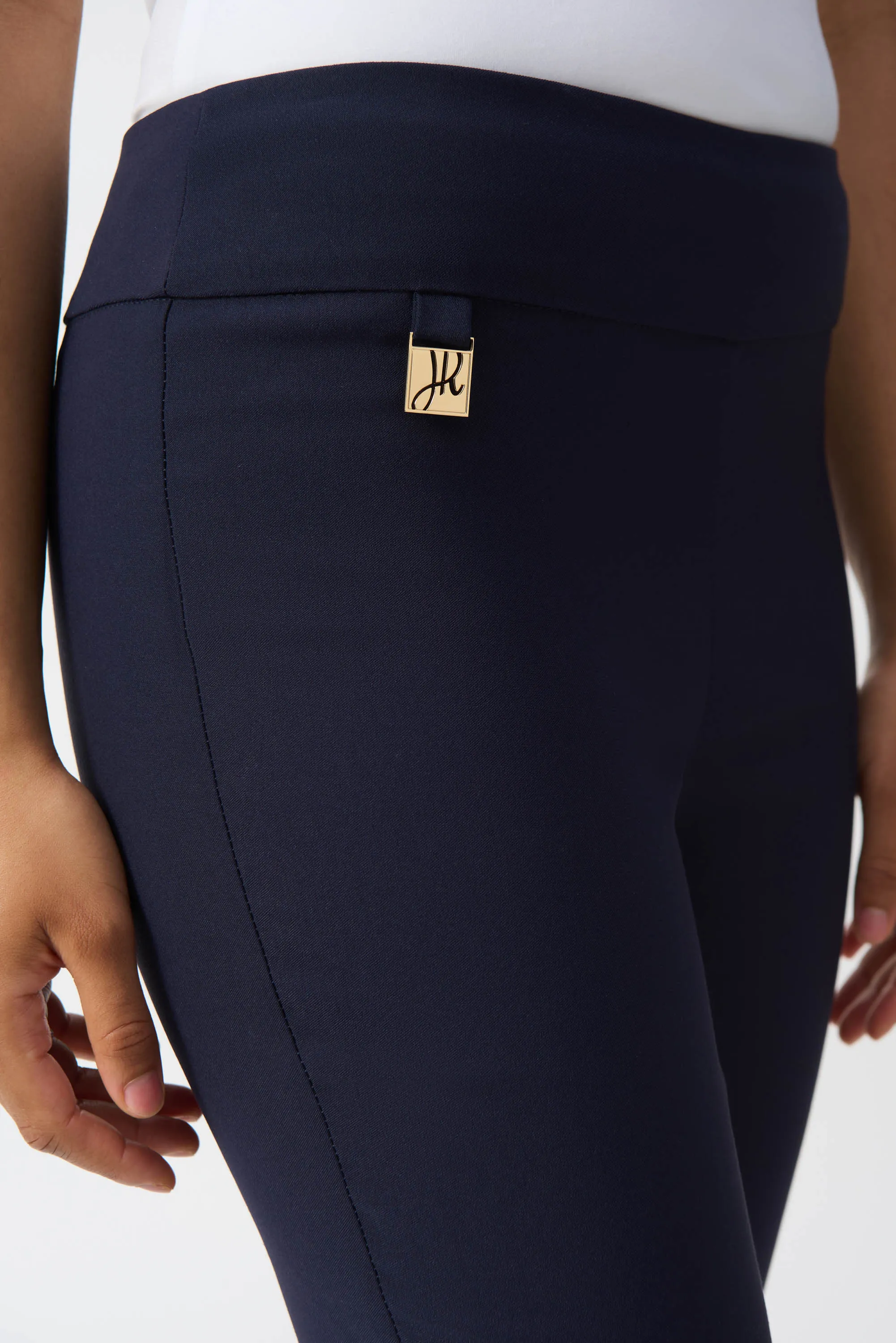 Pull On Crop Stretch Trousers <span>201536S25-MIDNIGHT<span>