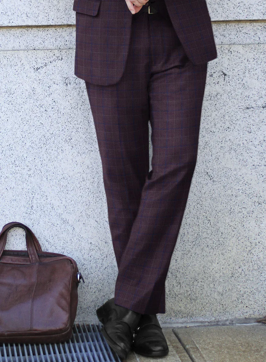 Reda Mulled Wine Checks Wool Suit