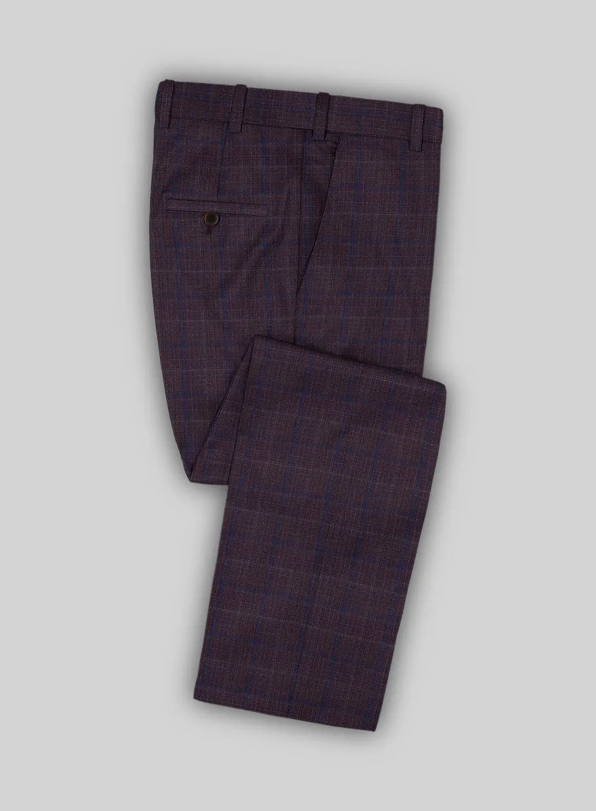 Reda Mulled Wine Checks Wool Suit