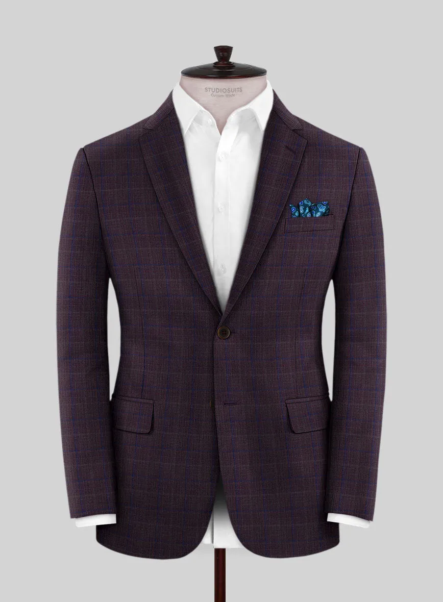 Reda Mulled Wine Checks Wool Suit