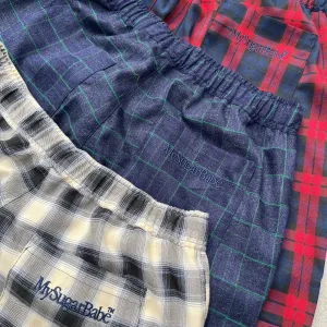 relaxed check shorts