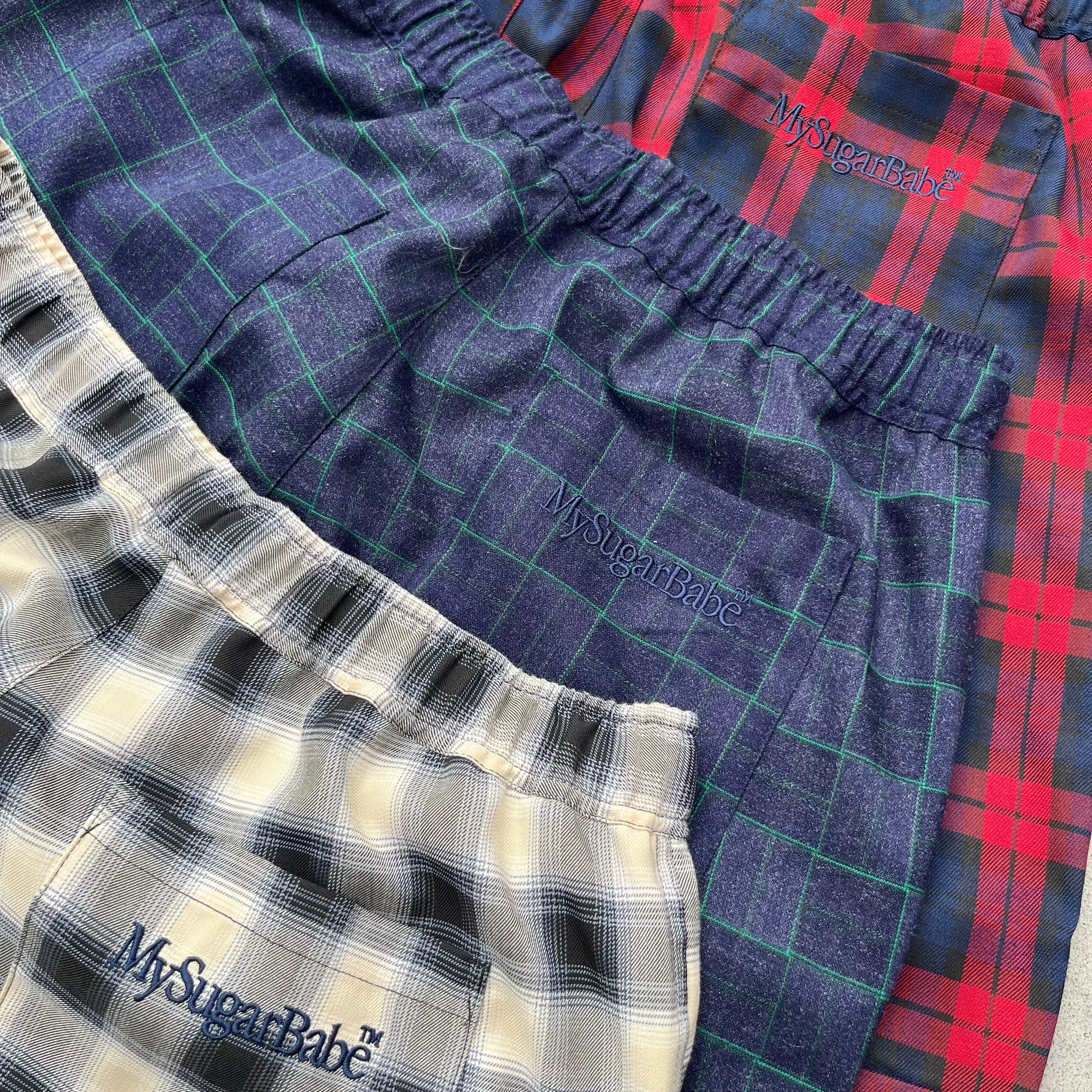 relaxed check shorts