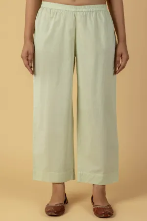 Sage Cotton Wide Trousers