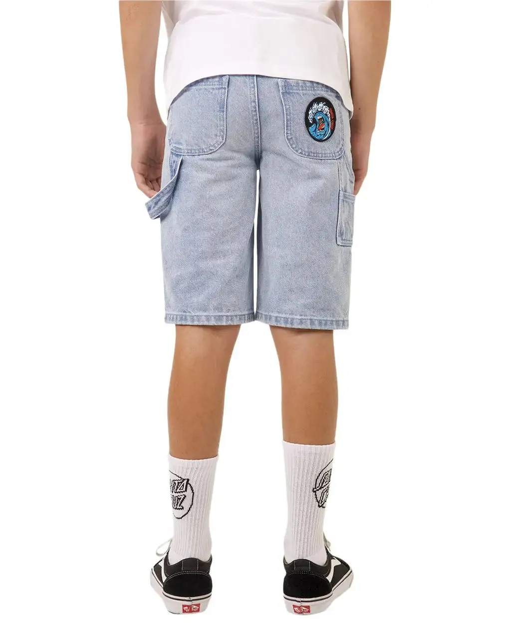 Santa Cruz Screaming Wave Patch Boys Carpenter Denim Short