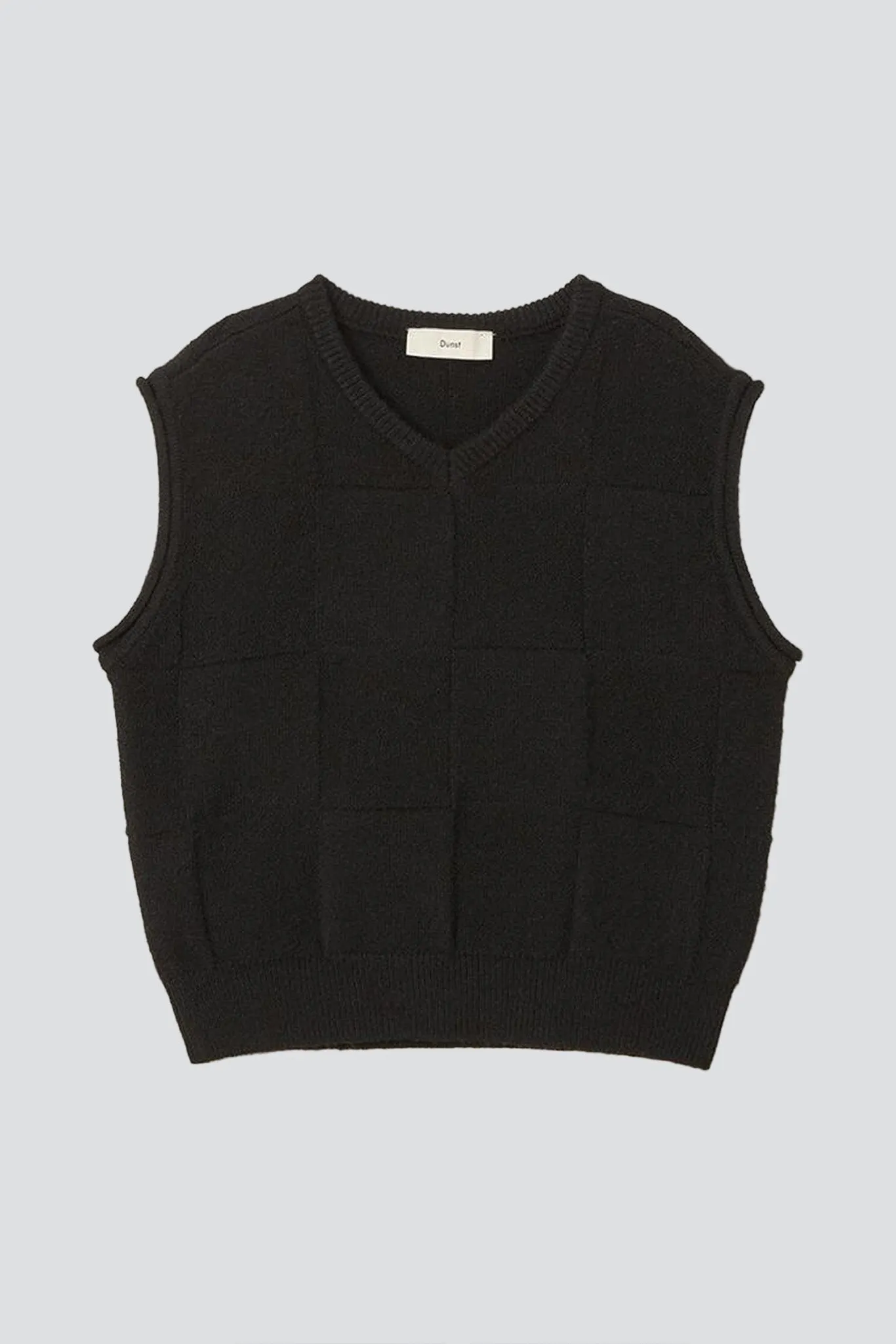 Unisex Black Divide V-Neck Knit Vest