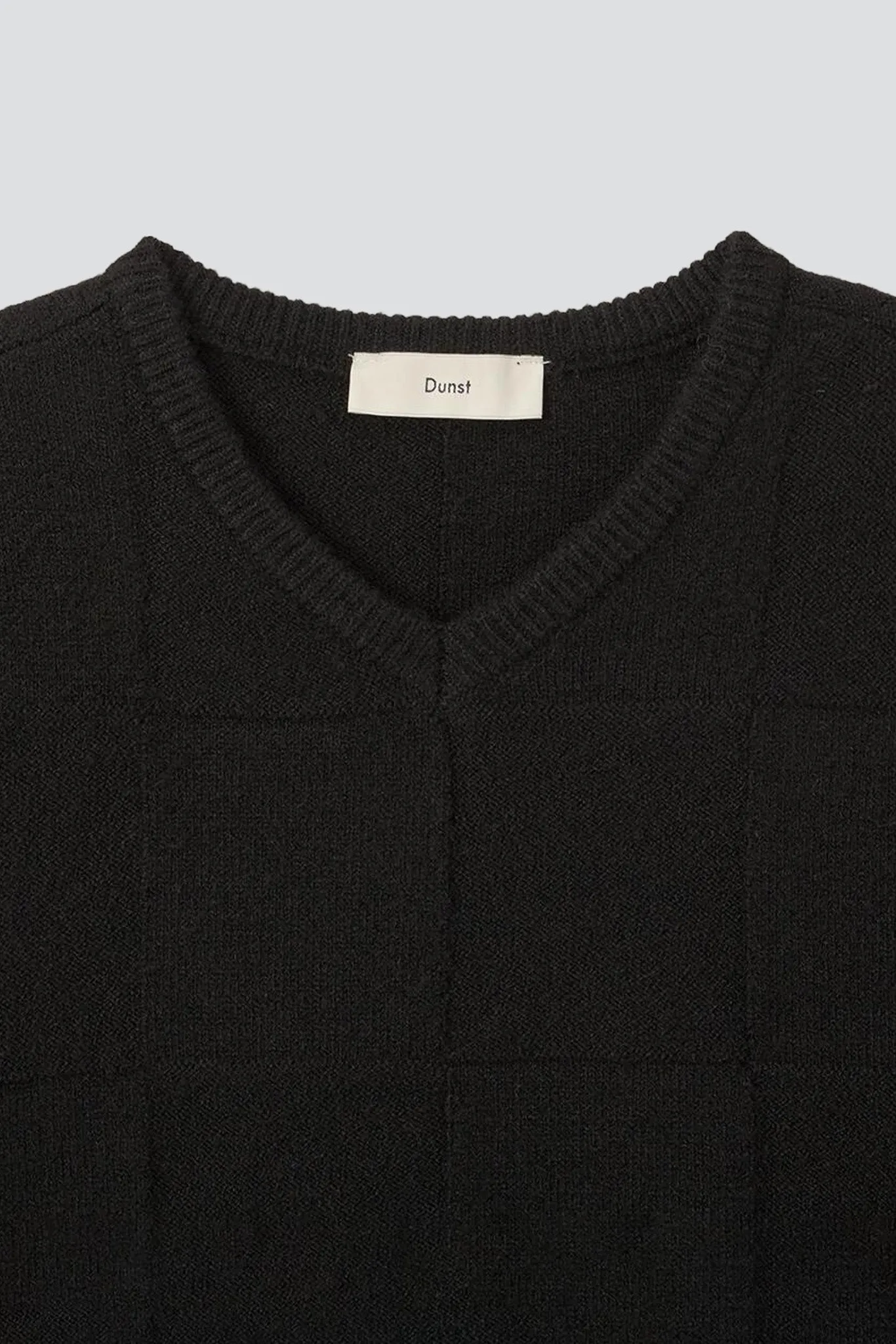 Unisex Black Divide V-Neck Knit Vest